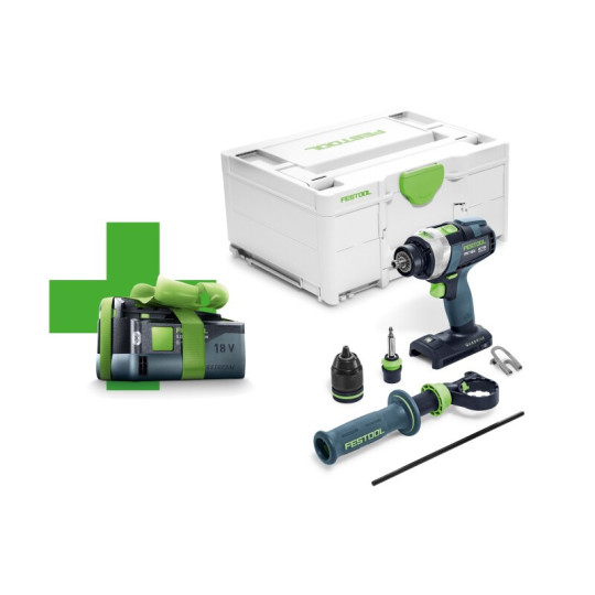 Festool PS Akumulatorowa wiertarko-wkrętarka udarowa QUADRIVE TPC 18/4 I-Basic-5,0 577053