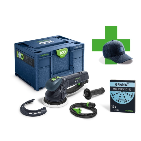 FESTOOL Szlifierka ROTEX RO 150 w niebieskim Systainerze³ "100 lat" + czapka GRATIS 578233