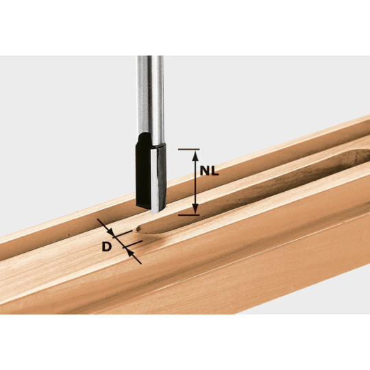 Festool  Frez do wpustów HW z trzpieniem 8 mm HW S8 D10/25 490960