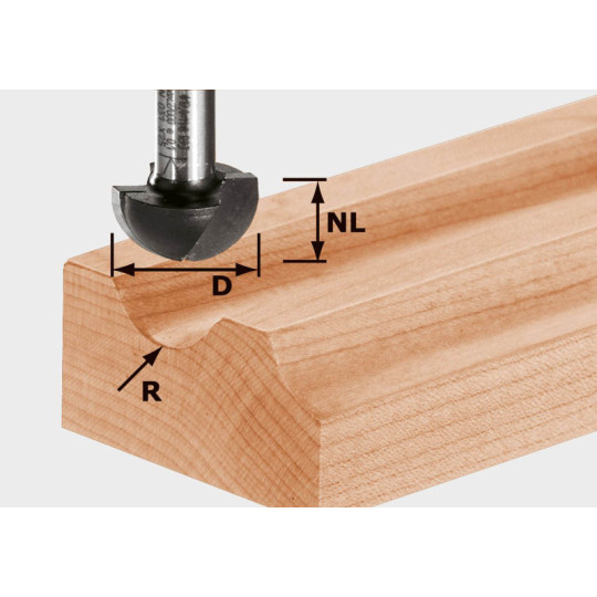 Festool  Frez do wgłębień półokrągłych HW z trzpieniem 8 mm HW S8 R8 490985