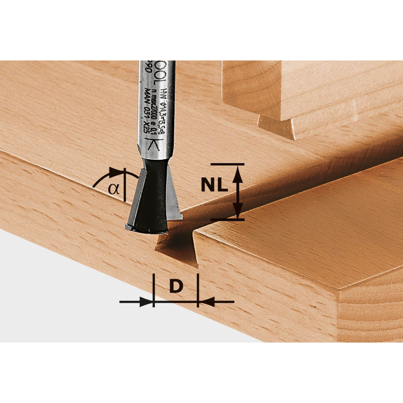 Festool Frez do płetwin i wczepów HW z trzpieniem 8 mm HW S8 D143/135/15 490990