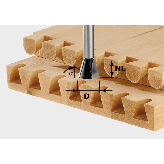 Festool  Frez do płetwin i wczepów HW z trzpieniem 8 mm HW S8 D20/17/15 490996