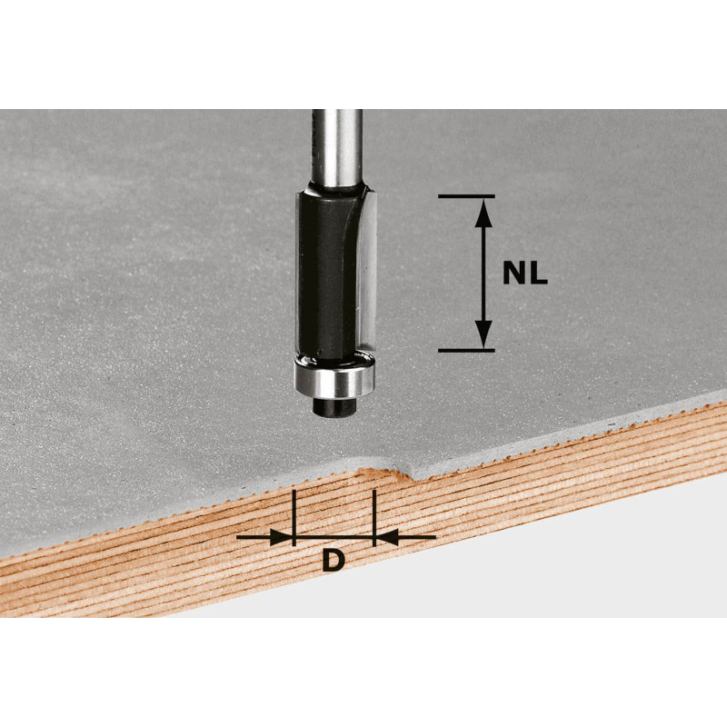 Festool  Frez do wyrównywania HW z trzpieniem 8 mm HW S8 D127/NL25 491027