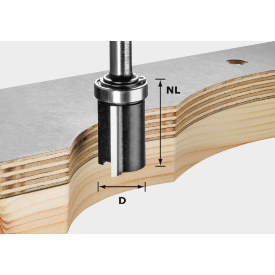 Festool  Frez do wyrównywania HW z trzpieniem 8 mm HW S8 D19/NL25 491028