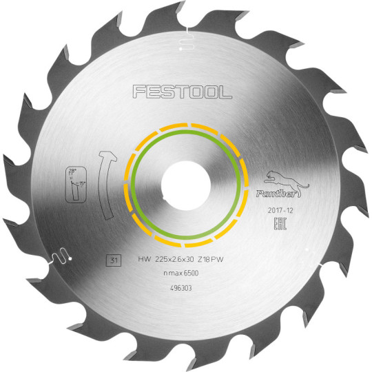 Festool  Tarcza pilarska Panther 225x26x30 PW18 496303