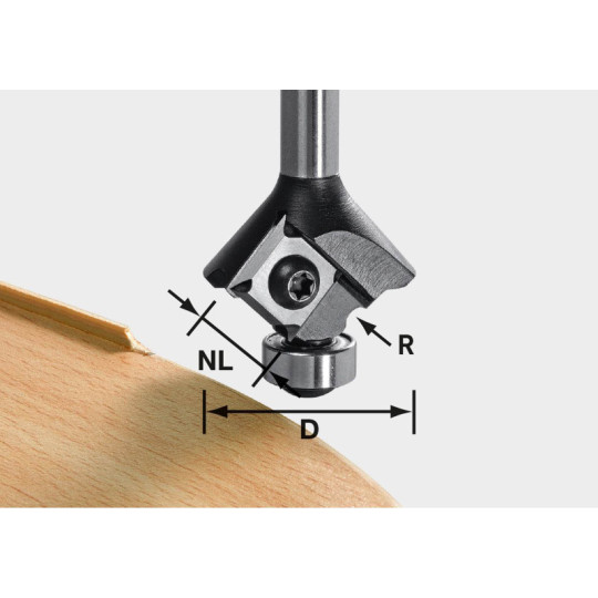 Festool  Frez do zaokrągleń z płytkami wymiennymi HW S8 HW R1 D28 KL127OFK 499811