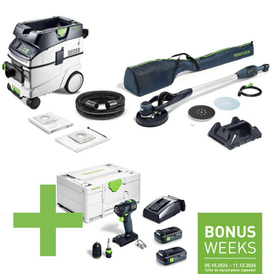 Festool Zestaw złożony z szlifierki przegubowej i odkurzacza PLANEX LHS-E 225/CTM 36-Set 578418