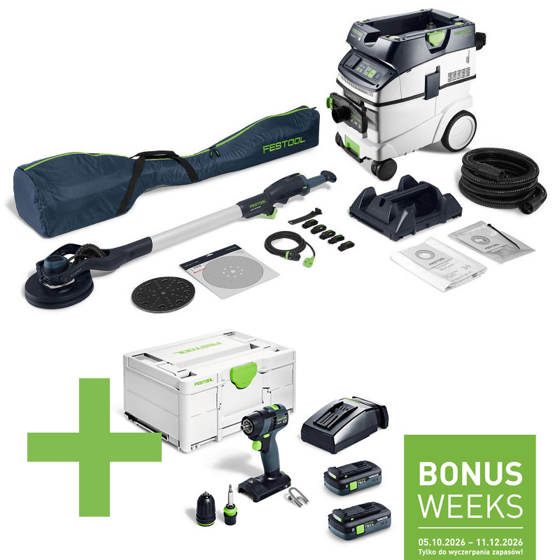 Festool Zestaw złożony z szlifierki przegubowej i odkurzacza PLANEX LHS 2-M 225 EQ/CTL 36-Set 578452