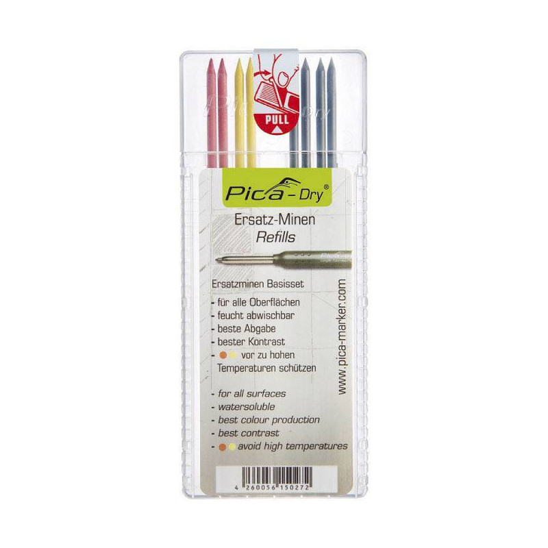 Wodorozpuszczalne kolorowe Wkłady do Ołówka 3030 PICA DRY MARKER 4020