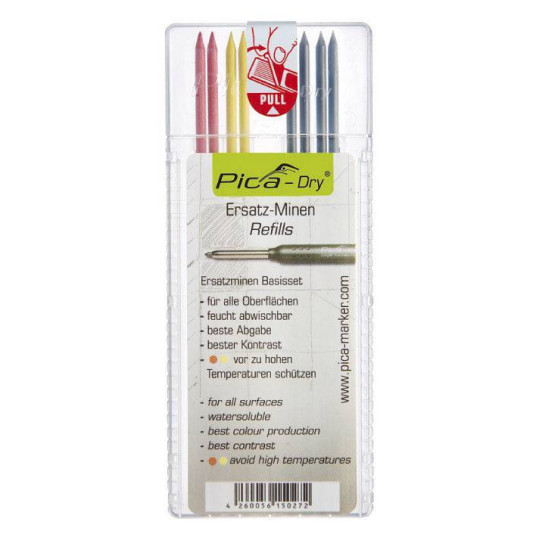 Wodorozpuszczalne kolorowe Wkłady do Ołówka 3030 PICA DRY MARKER 4020