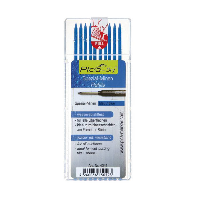 Wodoodporne Wkłady niebieskie do Ołówka 3030 PICA MARKER 4041