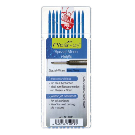 Wodoodporne Wkłady niebieskie do Ołówka 3030 PICA MARKER 4041