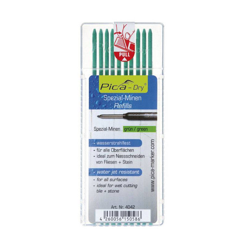Wodoodporne Wkłady zielone do Ołówka 3030 PICA MARKER 4042 Wodoodporne Wkłady zielone do Ołówka 3030 PICA MARKER 4042