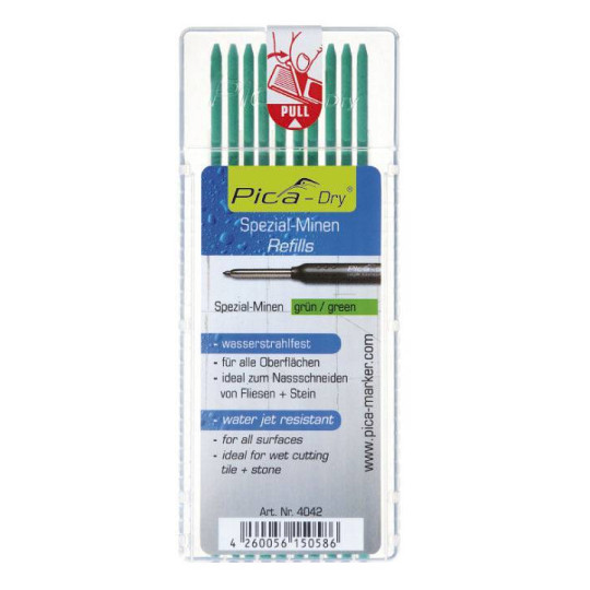 Wodoodporne Wkłady zielone do Ołówka 3030 PICA MARKER 4042