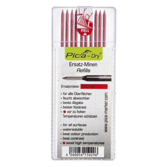 Wodorozpuszczalne czerwone Wkłady do Ołówka 3030 PICA DRY MARKER 4031