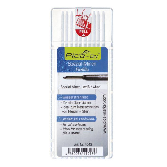 Wodoodporne Wkłady białe do Ołówka 3030 PICA MARKER 4043