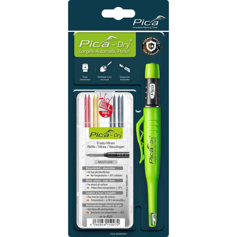 Ołówek Znacznik Grafit 3030 Pica Dry + wkłady 4020 PICA MARKER 30402