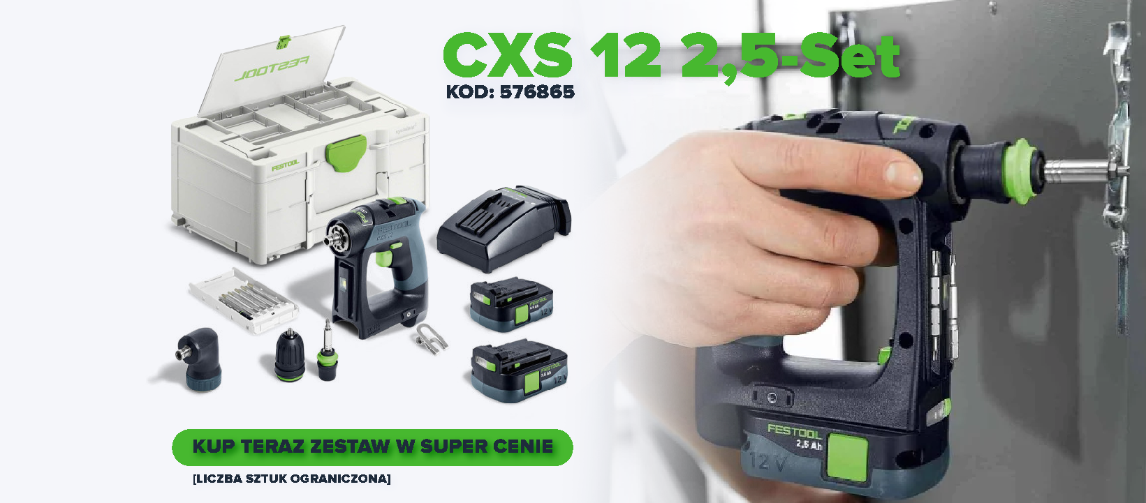 Festool Akumulatorowa wiertarko-wkrętarka CXS 12 2,5-Set 576865