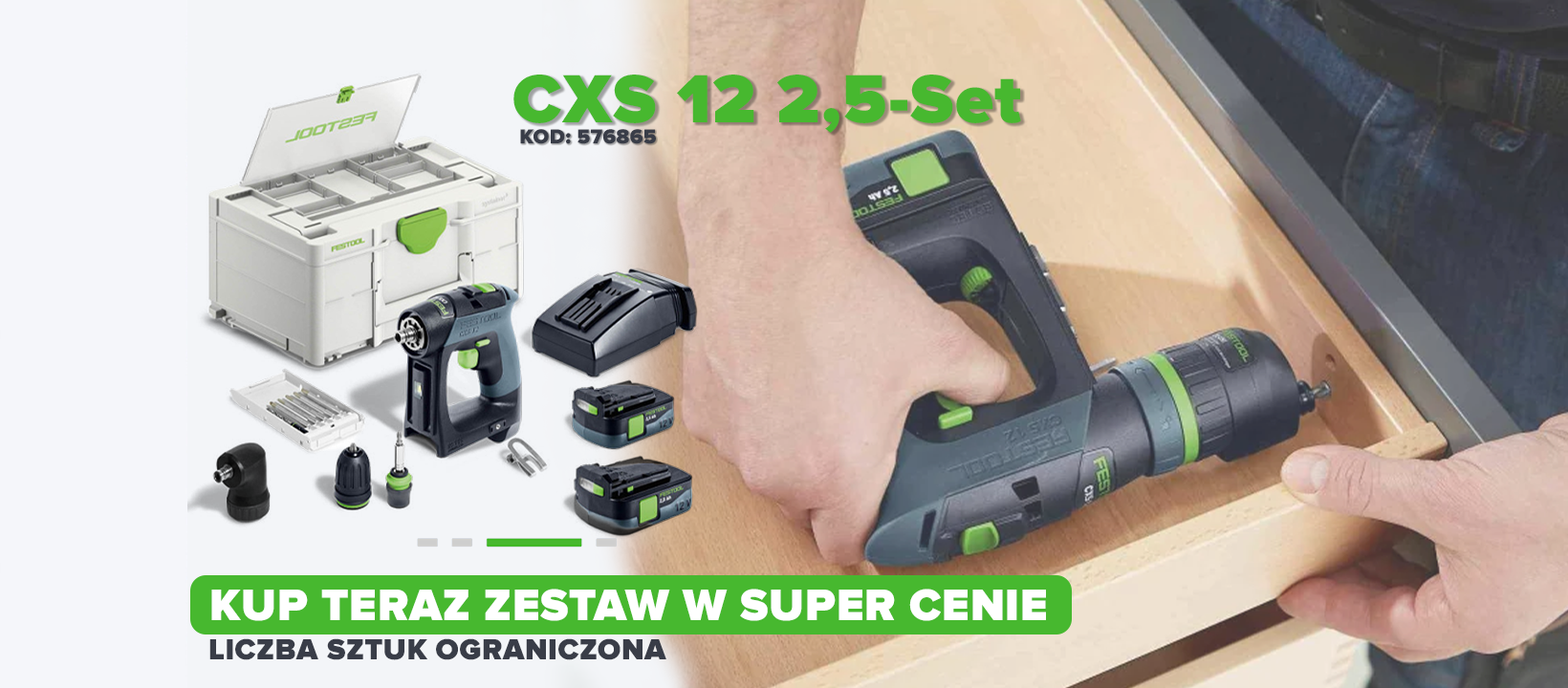 Festool Akumulatorowa wiertarko-wkrętarka CXS 12 2,5-Set 576865